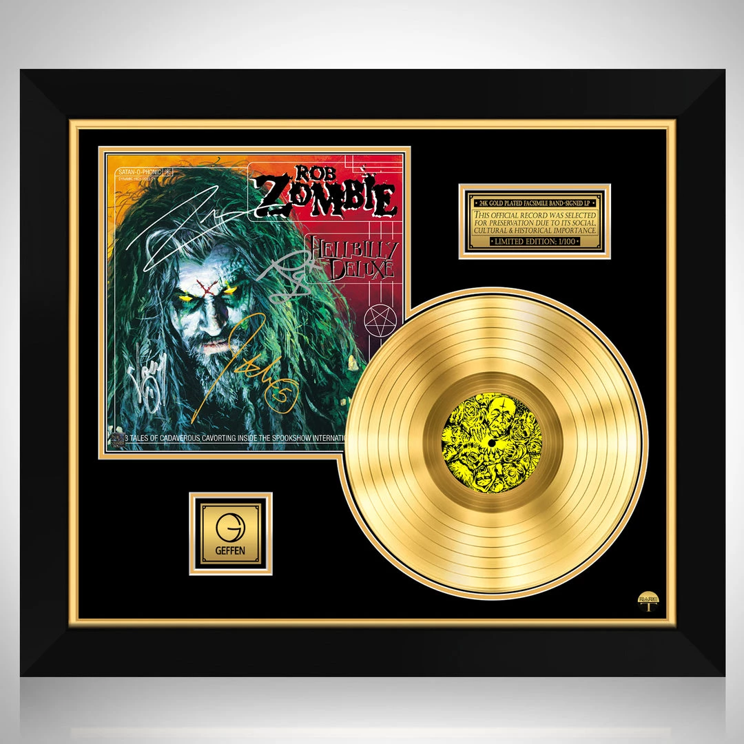 RARE-T Limited Edition Frames Rob Zombie Hellbilly Deluxe Gold LP Limited Signature Edition Studio Licensed Custom Frame 1 RARE-T Limited Edition Frames Rob Zombie Hellbilly Deluxe Gold LP Limited Signature Edition Studio Licensed Custom Frame