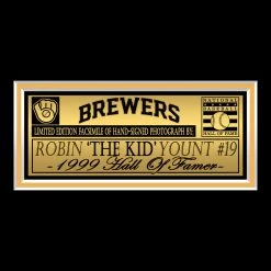 RARE-T Sports Memorabilia Milwaukee Brewers - Robin Yount Photo Limited Signature Edition Studio Licensed Custom Frame