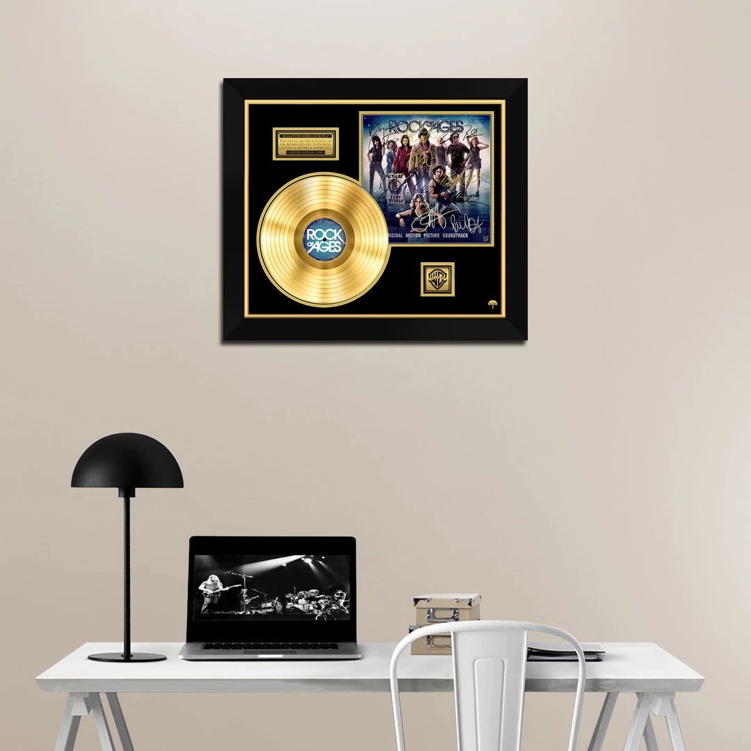RARE-T Rock Of Ages - Soundtrack Gold LP Limited Signature Edition Studio Licensed Custom Frame 2 RARE-T Rock Of Ages - Soundtrack Gold LP Limited Signature Edition Studio Licensed Custom Frame