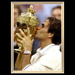 RARE-T Sports Memorabilia Roger Federer Champion Photo Limited Signature Edition Studio Licensed Custom Frame