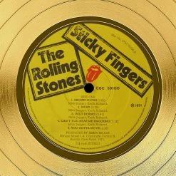 RARE-T Limited Edition Frames Rolling Stones Sticky Fingers Gold LP Limited Signature Edition Studio Licensed Custom Frame