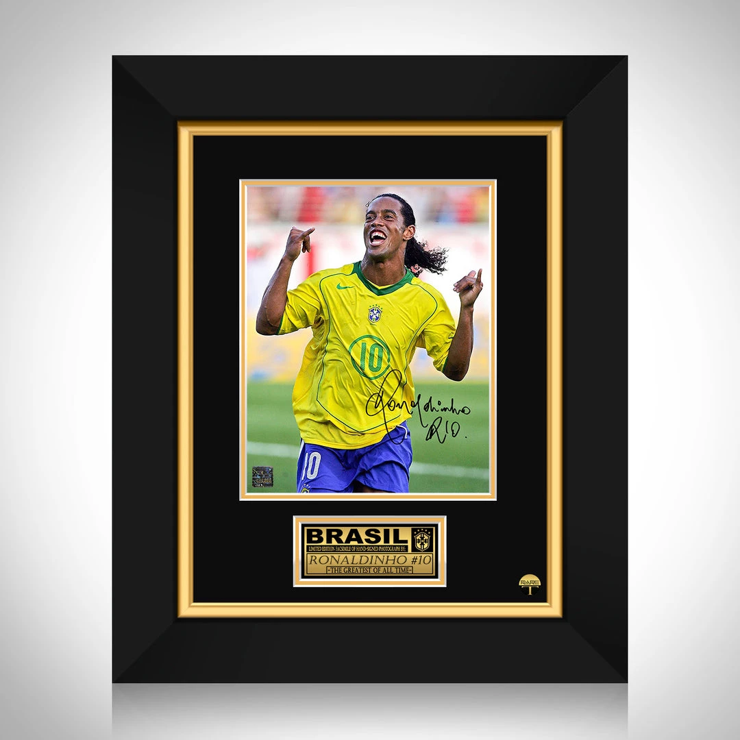 RARE-T Brazil - Ronaldinho Photo Limited Signature Edition Studio Licensed Custom Frame 1 RARE-T Brazil - Ronaldinho Photo Limited Signature Edition Studio Licensed Custom Frame