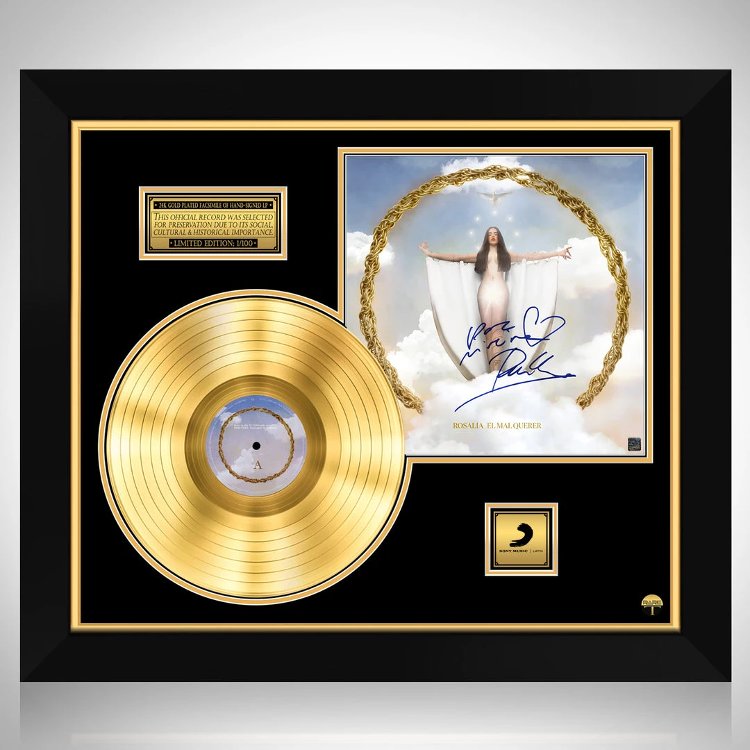 RARE-T Rosalia - El Mal Querer Gold LP Limited Signature Edition Studio Licensed Custom Frame 1 RARE-T Rosalia - El Mal Querer Gold LP Limited Signature Edition Studio Licensed Custom Frame
