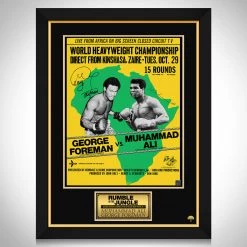 RARE-T Sports Memorabilia Rumble In The Jungle - Ali Vs Foreman Limited Signature Edition Studio Licensed Movie Mini Poster Custom Frame