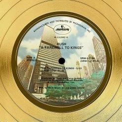 RARE-T Rush A Farewell To The Kings Gold LP Limited Signature Edition Studio Licensed Custom Frame