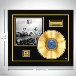 RARE-T Rush Permanent Waves Neil Peart- Limited Signature Edition Studio Licensed Gold LP Custom Frame