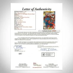 PPC Signed Memorabilia Spider-Man Unlimited Maximum Carnage JSA Certified 1993 #1 Marvel Comic Book Hand-Signed Custom Frame