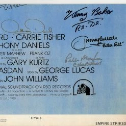 PPC Star Wars- 'The Empire Strikes Back' Beckett Certified Cast Hand-Signed Original Vintage Poster Custom Frame