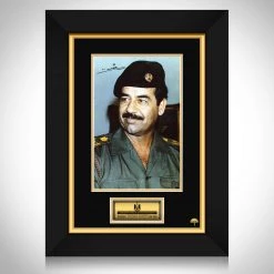 RARE-T Saddam Hussein Photo Limited Signature Edition Studio Licensed Custom Frame Limited Edition Frames