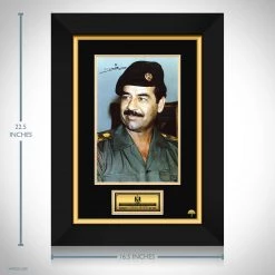 RARE-T Saddam Hussein Photo Limited Signature Edition Studio Licensed Custom Frame Limited Edition Frames