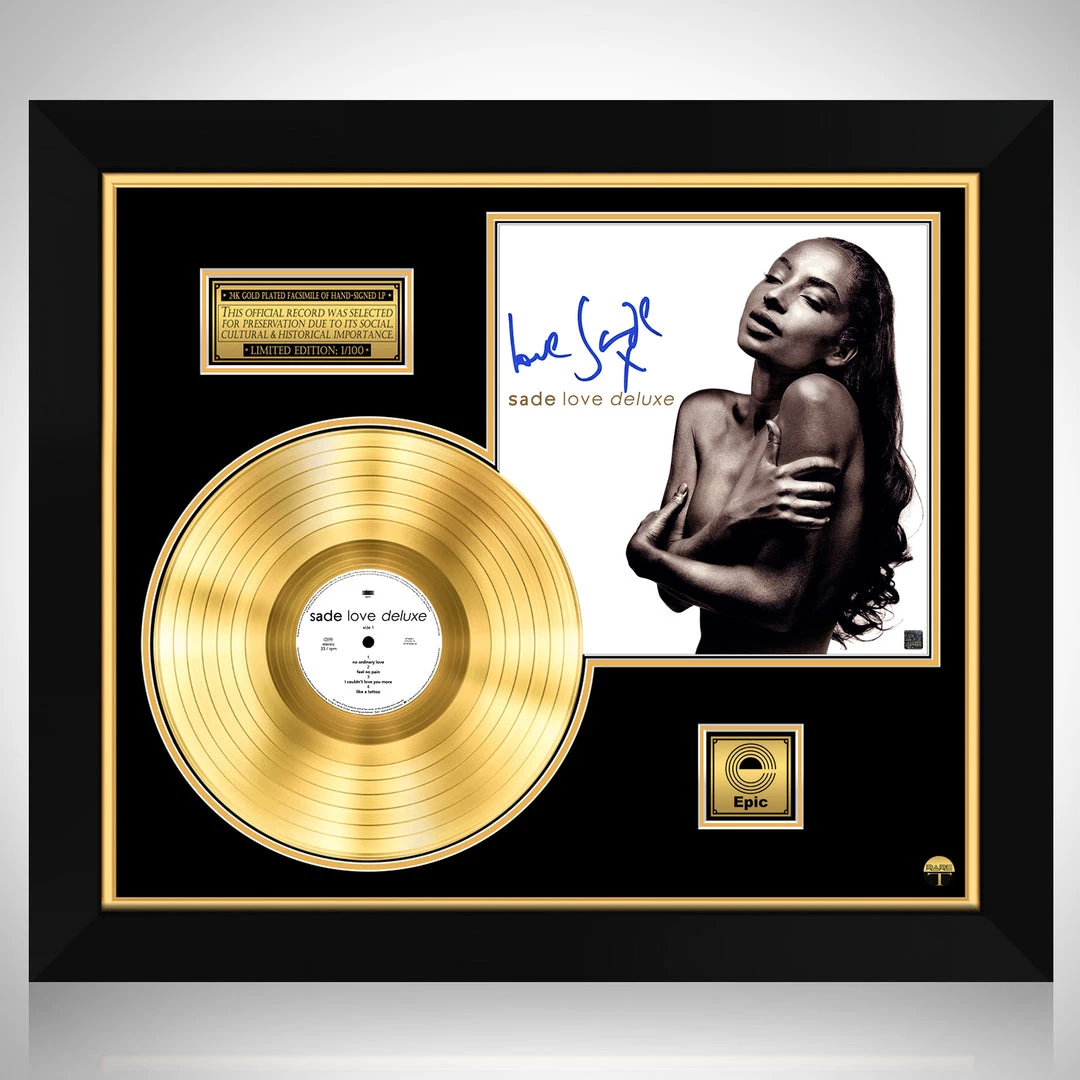 RARE-T Sade Love Deluxe Gold LP Limited Signature Edition Studio Licensed Custom Frame 1 RARE-T Sade Love Deluxe Gold LP Limited Signature Edition Studio Licensed Custom Frame