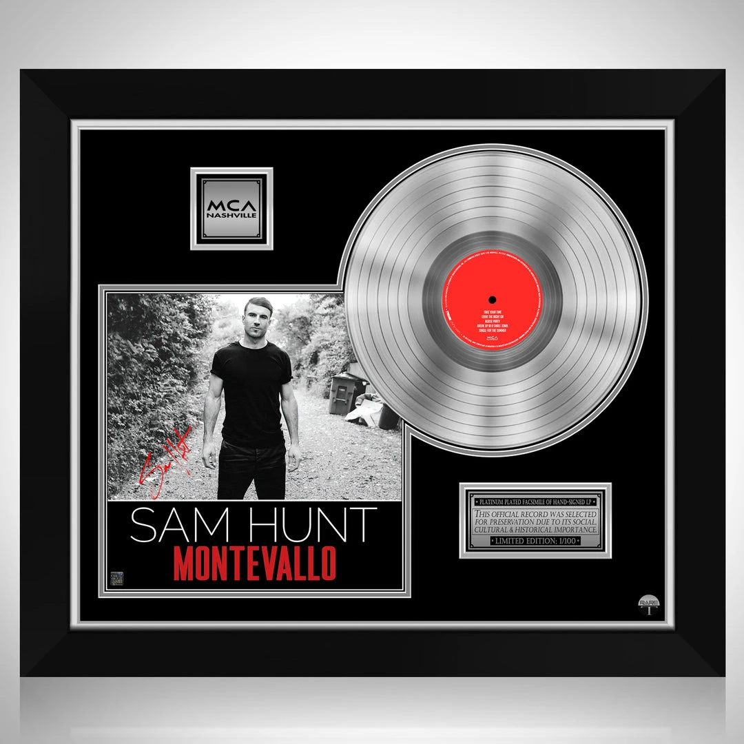 RARE-T Limited Edition Frames Sam Hunt - Montevallo Platinum LP Limited Signature Edition Studio Licensed Custom Frame 1 RARE-T Limited Edition Frames Sam Hunt - Montevallo Platinum LP Limited Signature Edition Studio Licensed Custom Frame