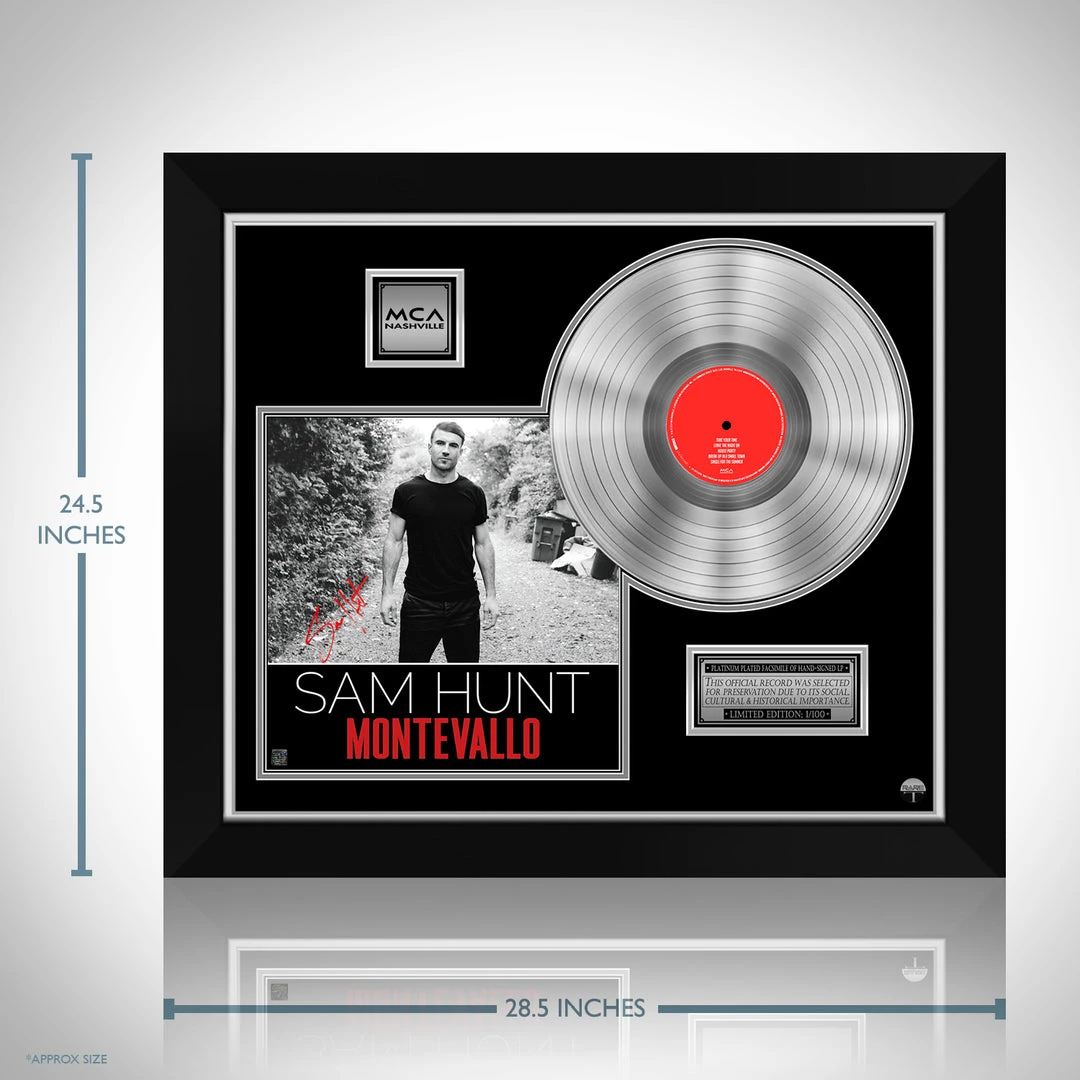 RARE-T Limited Edition Frames Sam Hunt - Montevallo Platinum LP Limited Signature Edition Studio Licensed Custom Frame 3 RARE-T Limited Edition Frames Sam Hunt - Montevallo Platinum LP Limited Signature Edition Studio Licensed Custom Frame