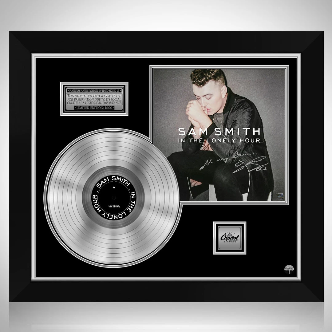 RARE-T Sam Smith - In The Lonely Hour Platinum LP Limited Signature Edition Studio Licensed Custom Frame Limited Edition Frames 1 RARE-T Sam Smith - In The Lonely Hour Platinum LP Limited Signature Edition Studio Licensed Custom Frame Limited Edition Frames