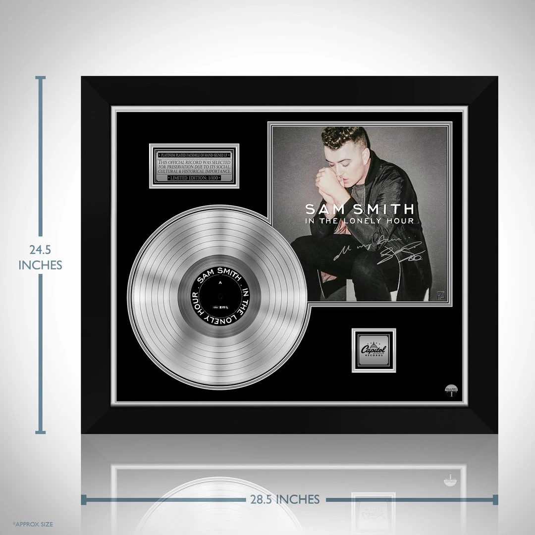 RARE-T Sam Smith - In The Lonely Hour Platinum LP Limited Signature Edition Studio Licensed Custom Frame Limited Edition Frames 3 RARE-T Sam Smith - In The Lonely Hour Platinum LP Limited Signature Edition Studio Licensed Custom Frame Limited Edition Frames