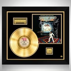 RARE-T Saturday Night Fever Original Movie Soundtrack Gold LP Limited Signature Edition Studio Licensed Custom Frame