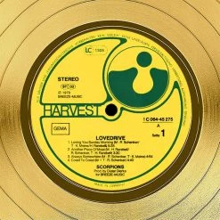 RARE-T Scorpions - Lovedrive Gold LP Limited Signature Edition Studio Licensed Custom Frame