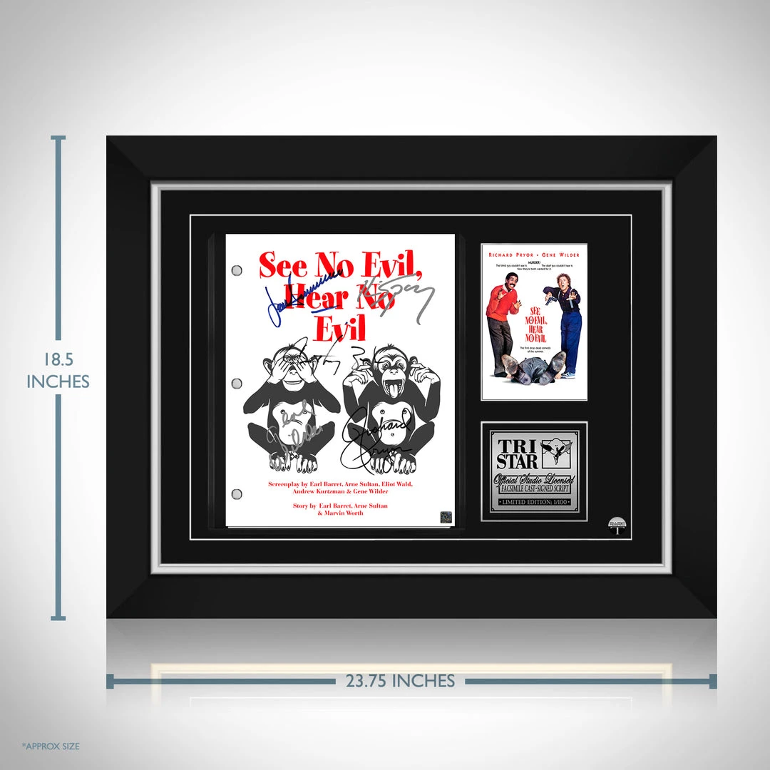 RARE-T Limited Edition Frames See No Evil Hear No Evil Transcript Limited Signature Edition Studio Licensed Custom Frame 2 RARE-T Limited Edition Frames See No Evil Hear No Evil Transcript Limited Signature Edition Studio Licensed Custom Frame
