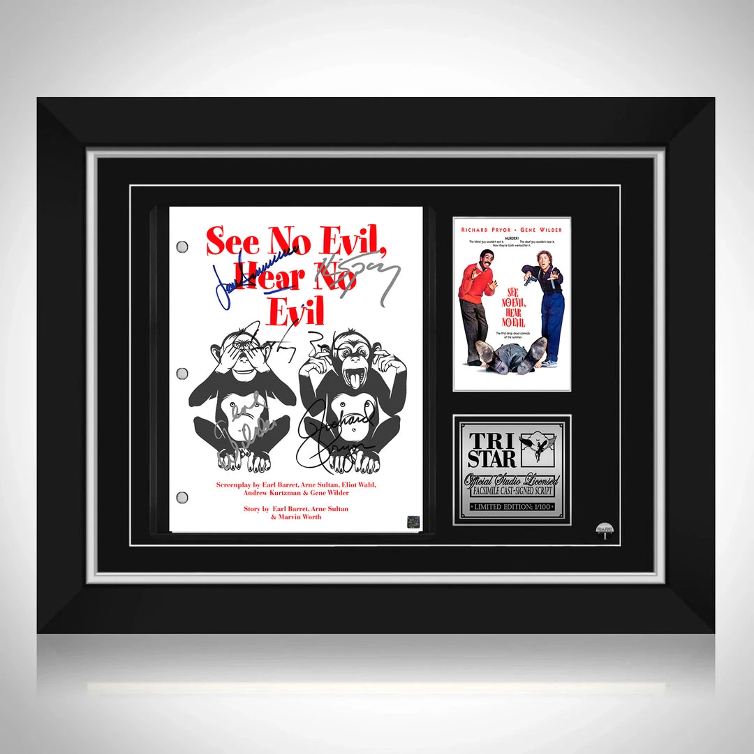 RARE-T Limited Edition Frames See No Evil Hear No Evil Transcript Limited Signature Edition Studio Licensed Custom Frame 1 RARE-T Limited Edition Frames See No Evil Hear No Evil Transcript Limited Signature Edition Studio Licensed Custom Frame