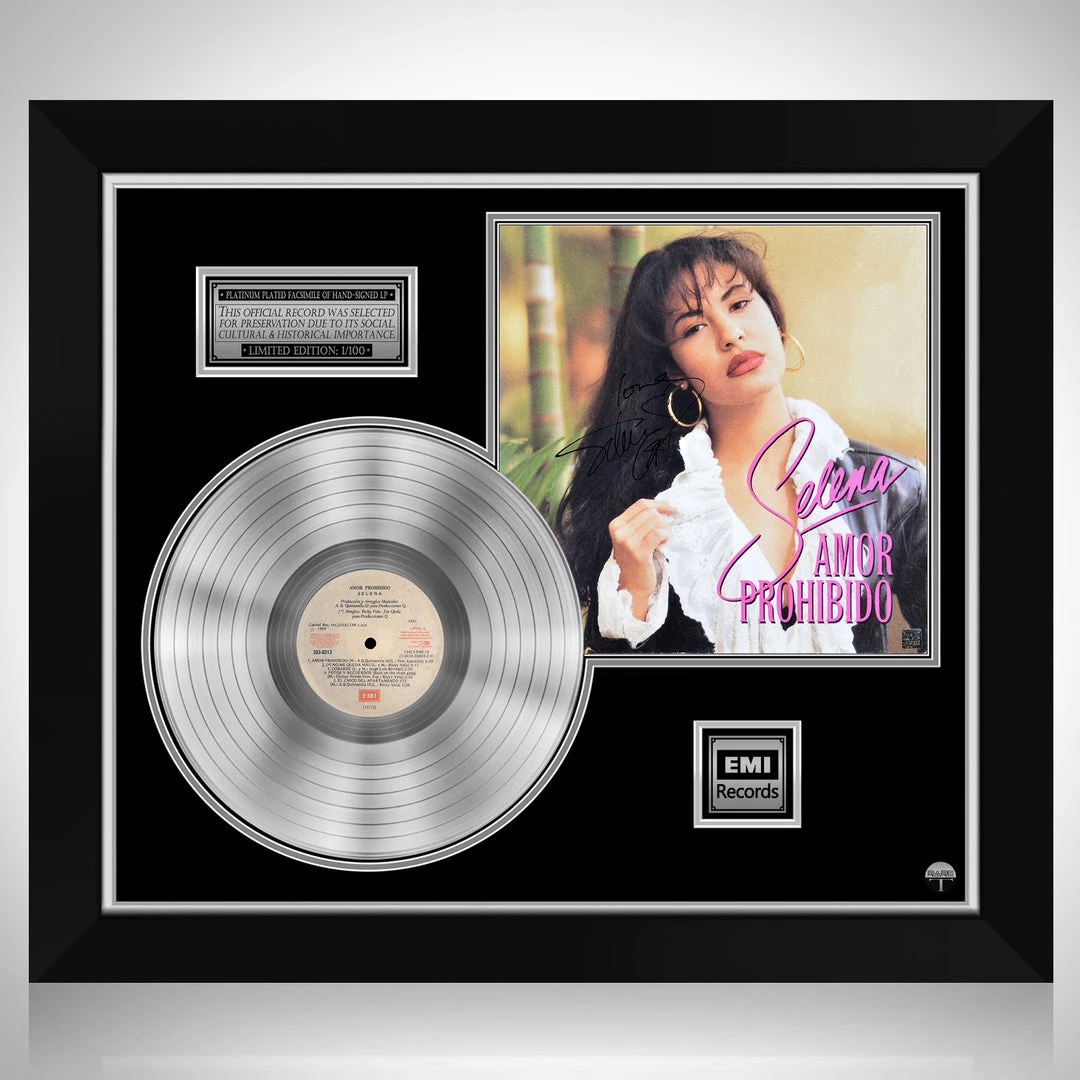 RARE-T Limited Edition Frames Selena - Amor Prohibido Platinum LP Limited Signature Edition Studio Licensed Custom Frame 1 RARE-T Limited Edition Frames Selena - Amor Prohibido Platinum LP Limited Signature Edition Studio Licensed Custom Frame