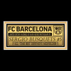 RARE-T Sports Memorabilia FC Barcelona Sergio Busquets Photo Limited Signature Edition Studio Licensed Custom Frame