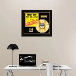 RARE-T Limited Edition Frames Sex Pistols - Never Mind The Bollocks Gold LP Limited Signature Edition Studio Licensed Custom Frame