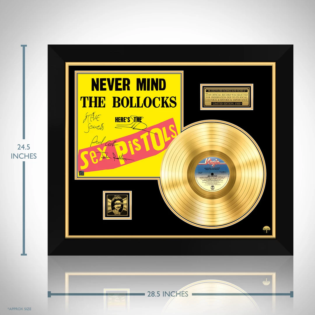 RARE-T Limited Edition Frames Sex Pistols - Never Mind The Bollocks Gold LP Limited Signature Edition Studio Licensed Custom Frame 3 RARE-T Limited Edition Frames Sex Pistols - Never Mind The Bollocks Gold LP Limited Signature Edition Studio Licensed Custom Frame