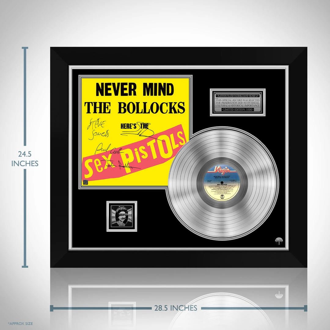 RARE-T Limited Edition Frames Sex Pistols - Never Mind The Bollocks Platinum LP Limited Signature Edition Studio Licensed Custom Frame 3 RARE-T Limited Edition Frames Sex Pistols - Never Mind The Bollocks Platinum LP Limited Signature Edition Studio Licensed Custom Frame