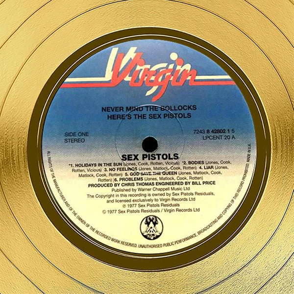 RARE-T Limited Edition Frames Sex Pistols - Never Mind The Bollocks Gold LP Limited Signature Edition Studio Licensed Custom Frame 5 RARE-T Limited Edition Frames Sex Pistols - Never Mind The Bollocks Gold LP Limited Signature Edition Studio Licensed Custom Frame