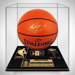 PPC Shaq - Los Angeles Lakers - Beckett Witnessed Certified Hand-Signed Basketball By Shaquille O'neal Custom Museum Display
