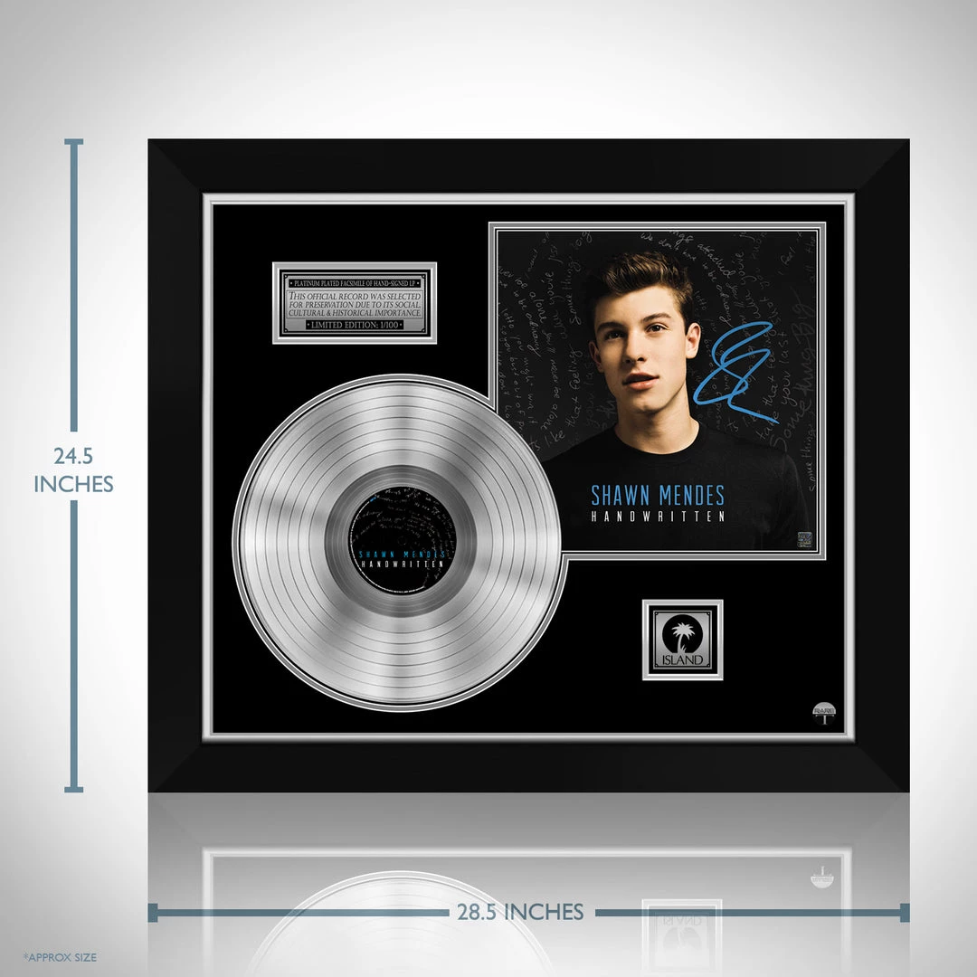 RARE-T Limited Edition Frames Shawn Mendes - Handwritten Platinum LP Limited Signature Edition Studio Licensed Custom Frame 3 RARE-T Limited Edition Frames Shawn Mendes - Handwritten Platinum LP Limited Signature Edition Studio Licensed Custom Frame