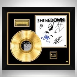 RARE-T Shinedown - The Sound Of Madness Gold LP Limited Signature Edition Studio Licensed Custom Frame Limited Edition Frames