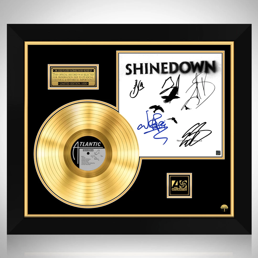 RARE-T Shinedown - The Sound Of Madness Gold LP Limited Signature Edition Studio Licensed Custom Frame Limited Edition Frames 1 RARE-T Shinedown - The Sound Of Madness Gold LP Limited Signature Edition Studio Licensed Custom Frame Limited Edition Frames