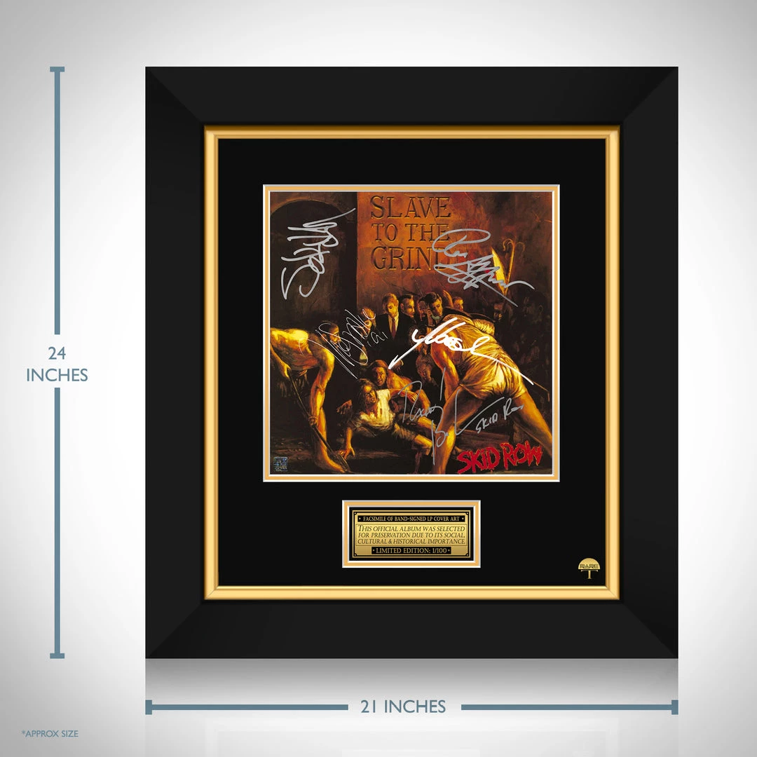 RARE-T Limited Edition Frames Skid Row - Slave To The Grind LP Cover Limited Signature Edition Studio Licensed Custom Frame 3 RARE-T Limited Edition Frames Skid Row - Slave To The Grind LP Cover Limited Signature Edition Studio Licensed Custom Frame