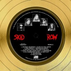 RARE-T Skid Row Slave To The Grind Gold LP Limited Signature Edition Studio Licensed Custom Frame