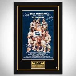 RARE-T Sports Memorabilia Slap Shot Mini Poster Limited Signature Edition Studio Licensed Custom Frame