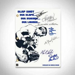RARE-T Sports Memorabilia Slap Shot Transcript Limited Signature Edition Studio Licensed Custom Frame