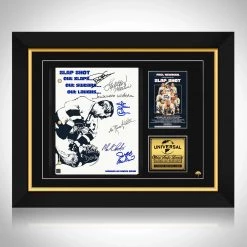 RARE-T Sports Memorabilia Slap Shot Transcript Limited Signature Edition Studio Licensed Custom Frame