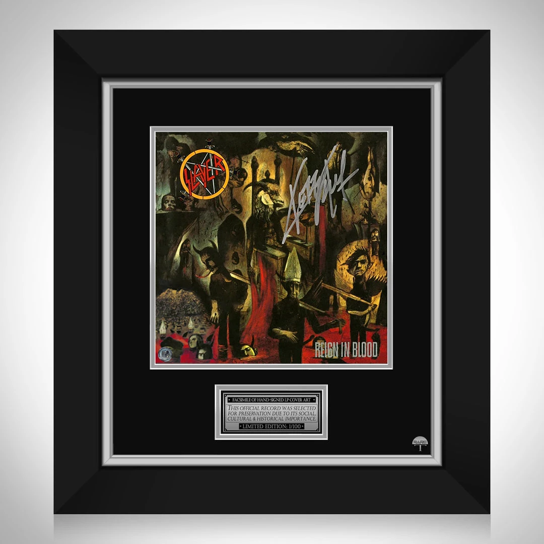 RARE-T Slayer - Reign In Blood LP Cover Limited Signature Edition Studio Licensed Custom Frame 8 RARE-T Slayer - Reign In Blood LP Cover Limited Signature Edition Studio Licensed Custom Frame