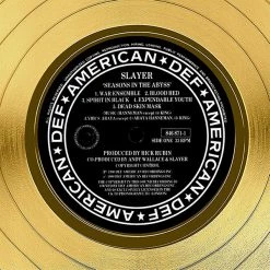 RARE-T Limited Edition Frames Slayer Seasons In The Abyss Gold LP Limited Signature Edition Studio Licensed Custom Frame