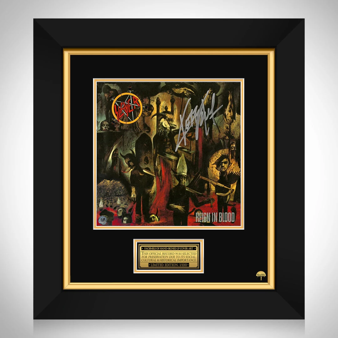 RARE-T Slayer - Reign In Blood LP Cover Limited Signature Edition Studio Licensed Custom Frame 1 RARE-T Slayer - Reign In Blood LP Cover Limited Signature Edition Studio Licensed Custom Frame
