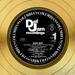 RARE-T Limited Edition Frames Slick Rick - The Great Adventures Of Slick Rick Gold LP Limited Signature Edition Studio Licensed Custom Frame