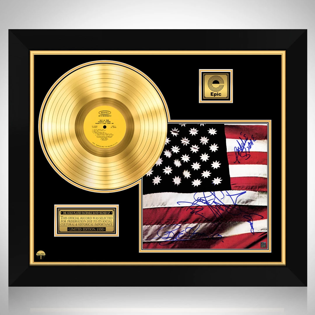 RARE-T Sly & The Family Stone There's A Riot Goin' On Gold LP Limited Signature Edition Studio Licensed Custom Frame Limited Edition Frames 1 RARE-T Sly & The Family Stone There's A Riot Goin' On Gold LP Limited Signature Edition Studio Licensed Custom Frame Limited Edition Frames