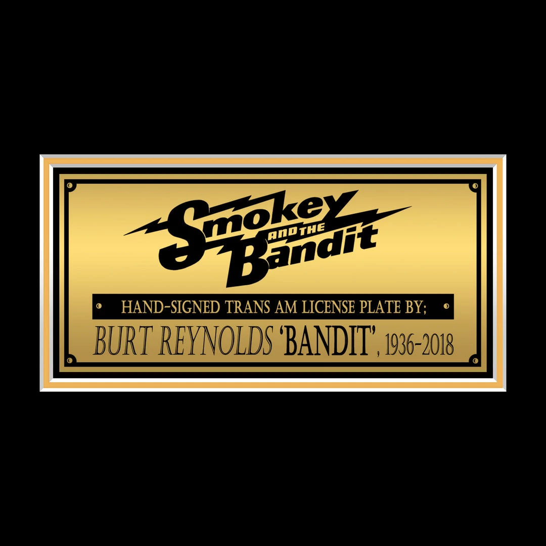 PPC Smokey And The Bandit - Beckett Witnessed Certified Hand-Signed BAN ONE License Plate By Burt Reynolds Custom Frame Signed Memorabilia 6 PPC Smokey And The Bandit - Beckett Witnessed Certified Hand-Signed BAN ONE License Plate By Burt Reynolds Custom Frame Signed Memorabilia