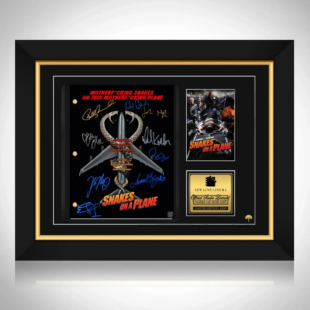 RARE-T Snakes On A Plane Transcript Limited Signature Edition Studio Licensed Custom Frame Limited Edition Frames 1 RARE-T Snakes On A Plane Transcript Limited Signature Edition Studio Licensed Custom Frame Limited Edition Frames