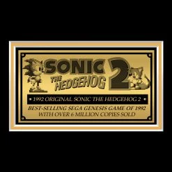 Sonic The Hedgehog 2 - RARE-T Exclusive Vintage Sega Genesis Game Cartridge & Case Custom Frame Game Room