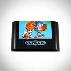Sonic The Hedgehog 2 - RARE-T Exclusive Vintage Sega Genesis Game Cartridge & Case Custom Frame Game Room