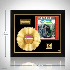RARE-T Sonny & Cher - Look At Us Gold LP Limited Signature Edition Studio Licensed Custom Frame