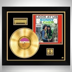 RARE-T Sonny & Cher - Look At Us Gold LP Limited Signature Edition Studio Licensed Custom Frame