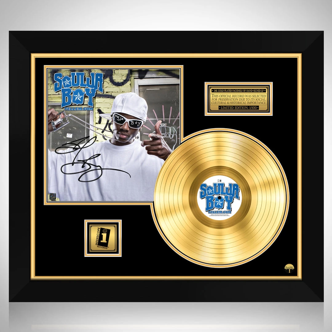RARE-T Soulja Boy - Souljaboytellem.com Gold LP Limited Signature Edition Studio Licensed Custom Frame 1 RARE-T Soulja Boy - Souljaboytellem.com Gold LP Limited Signature Edition Studio Licensed Custom Frame